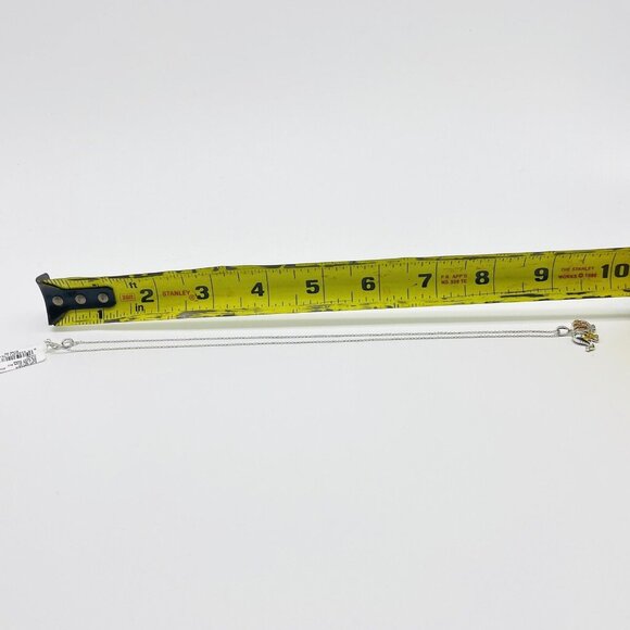 Elephant Charm Necklace GTR 925 Italy Diamond Chip Accents Original Tags Lucky - Picture 7 of 8